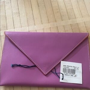 Baekgaard Pink Envelope Leather Clutch